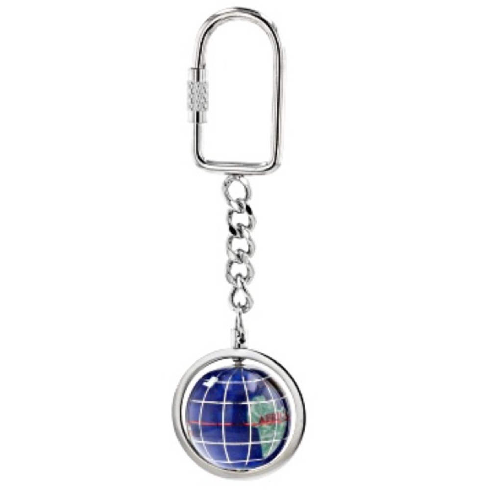 Charming, Precious Stones Globe Keychains